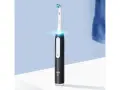 Czarna szczoteczka Oral-B iO 3 z niebieskim podświetleniem, gotowa do codziennej higieny jamy ustnej.