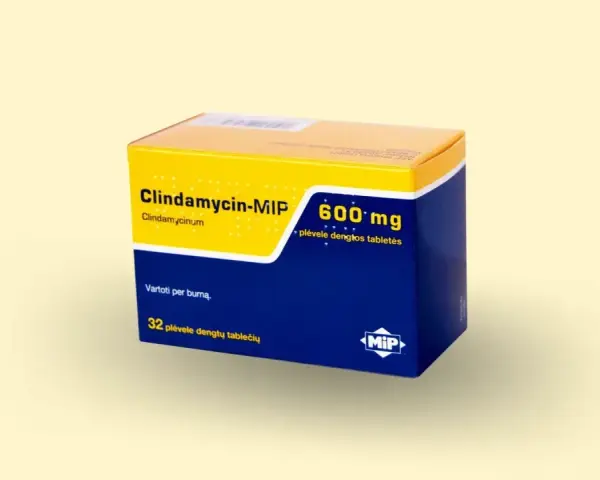 Opakowanie Clindamycin-MIP 600 mg, 32 tabletki. Czy to dobry antybiotyk na zapalenie okostnej?